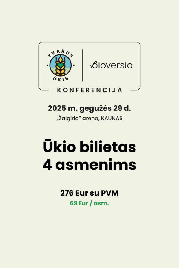 Konferencija „Tvarus ūkis". Ūkio bilietas 4 asmenims.